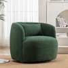 KINWELL 34" Poly Blend Boucle Fabric Upholstered Swivel Armchair - 3 of 4