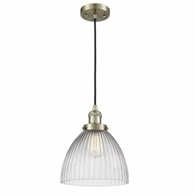 Seneca Falls - 1 Light Cord Hung Mini Pendant In Traditional Style-12 Inches Tall and 9.5 Inches Wide