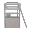 NicBex Twin/Full Size Loft Bed with Desk & Shelves,Twin Loft Bed with Built-in Drawers,Solid Pine Wood Loft Bed for Kids & Teens - 4 of 4