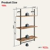 Bestier 38 inch Wall Mounted Floating Shelves with Towel Bar & Hooks Bookshelf in Rustic - 2 of 4