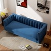 71 in. Wide Square Arm Velvet Mid-Century Square Sofa with Channel Tufted 3-Seater Couch - Morden Fort - 2 of 4