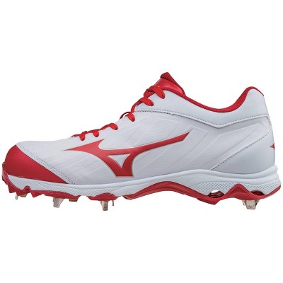 red and white mizuno softball cleats