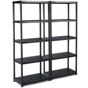 Costway 2 PCS 5-Tier 9.5lbs Ventilated Shelving Rack Free Standing Multi-Use Shelf Unit - 1 of 4