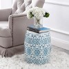 Sebryna 17.91" Garden Stool - ACS4592 - Indoor/Outdoor - Blue/White - Safavieh - 2 of 4