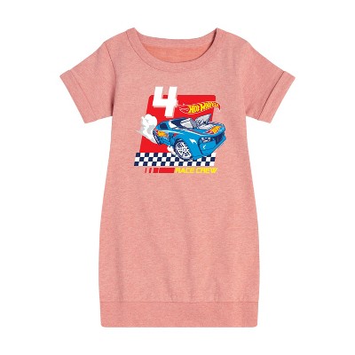 - Hot Wheels - Race Crew 4 Yrs Graphic Short Sleeve Fleece Dress