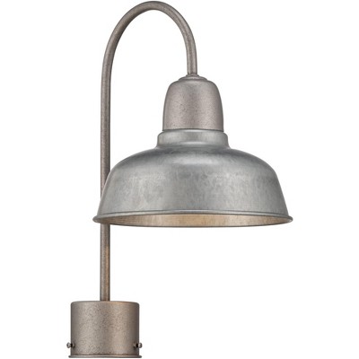 John Timberland Industrial Outdoor Post Light Fixture Urban Barn Galvanized Steel Vintage 15 3/4" for Exterior Garden Yard Patio