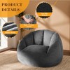 GYIIYUO 47" Giant Bean Bag Chair for Adults - Comfy Plush Round Shell Soft Accent Chair, Oversized Cozy Lounge Floor Sofa Reading Chair - 4 of 4