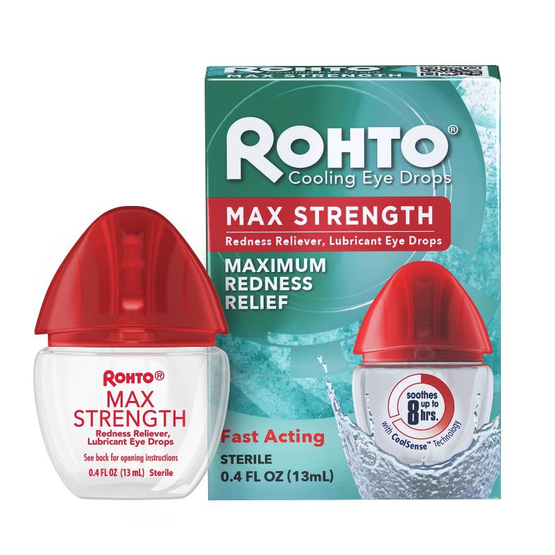 Rohto Max Strength Redness Relieving Eye Drops - 0.4oz, 1 of 11