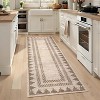 Coucheta Modern Washable Area Rug, Neutral Geometric Border Low Pile Rug, Non-Slip & Non-Shedding Carpet for Living&Dining Room, Hallway&Bedroom - 2 of 4