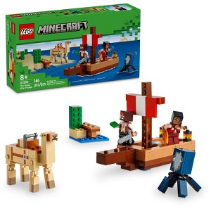LEGO Minecraft The Pirate Ship Voyage Boat Toy Playset 21259 - 1 of 4