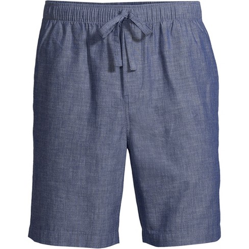 Lands End Men s Big Poplin Pajama Shorts 2X Big Medium Indigo Chambray