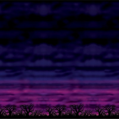 Beistle 4' x 30' Spooky Sky Backdrop 00901