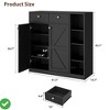 4-Tier Shoe Storage Cabinet w/Doors & Drawers 42'' Tall Modern Shoe Cabinet w/ 3 Adjustable Shelves & Stable Base - 2 of 4