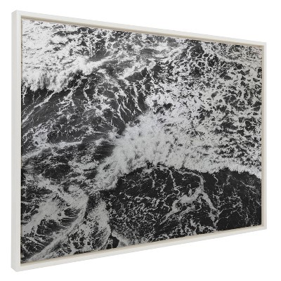 Kate & Laurel All Things Decor 28"x38" Sylvie West Coast Vernon BW Framed Metallic Canvas Wall Art by Pete Olsen: Nautical Modern Art