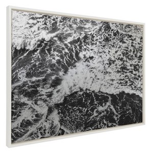 Kate & Laurel All Things Decor 28"x38" Sylvie West Coast Vernon BW Framed Metallic Canvas Wall Art by Pete Olsen: Nautical Modern Art - 1 of 4