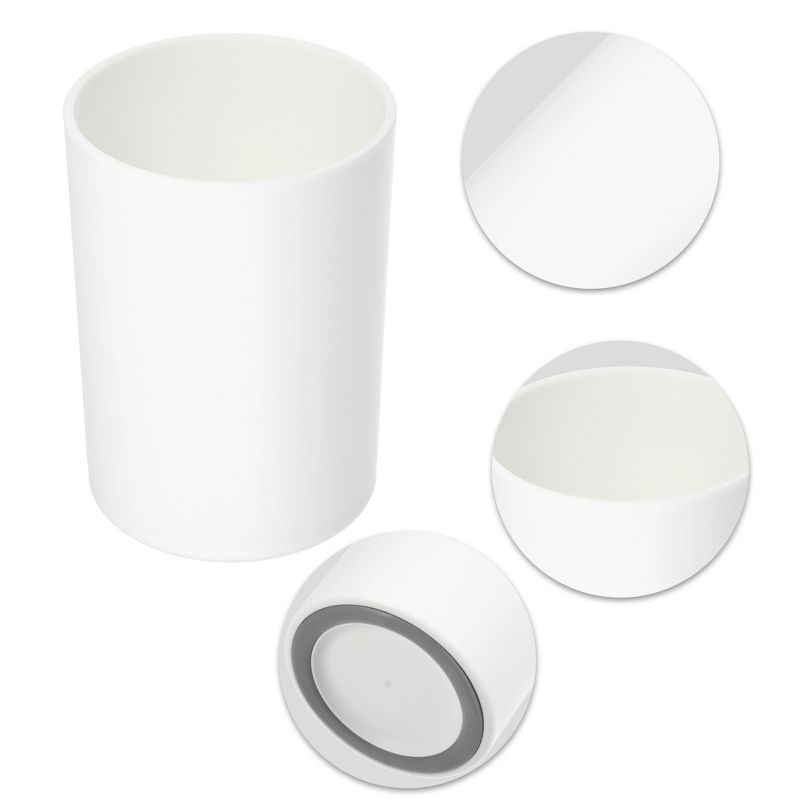 Unique Bargains Bathroom Toothbrush Tumblers PP Cup for Bathroom Kitchen Color White Gray 4.05''x2.91'' 2pcs, 3 of 7