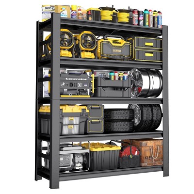 NicBex 5 Tier Heavy Duty Metal Storage Shelves,Adjustabl Shelving Unit Storage Rack for Garage Kitchen Bedroom Living Room,Black