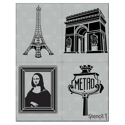 Stencil1 Paris Multipack 4ct - Stencil 8.5" x 11"