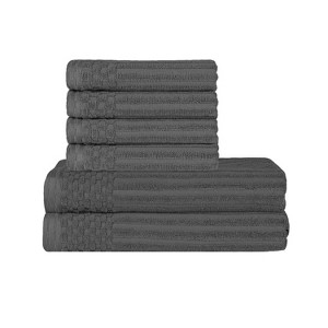Modern Ribbed Cotton  Assorted Towel Set by Blue Nile Mills - 1 of 4