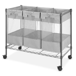Whitmor Supreme 3 Bag Organizer Gunmetal Gray: Clothes Drying Rack, Metal & Plastic, 75 lb Capacity, 170 Surface Area - 1 of 4