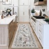 Washable Area Rugs, Non-Slip Neutral Vintage Distressed Soft Rug, Low Pile Stain-Resistant Carpet, Indoor Foldable Print Floor Mat - 2 of 4
