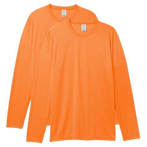 Hanes Sport Men's Cool Dri Long-sleeve T-shirt, 2-pack Safety Orange 2xl :  Target