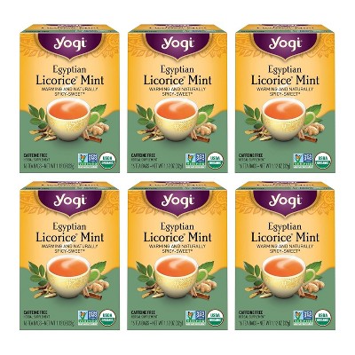 Yogi Tea - Egyptian Licorice Mint Tea  6 Pack - 96 Organic Herbal Tea Bags