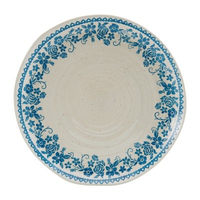 Hayden Blue Floral Ceramic 12-Piece Dinnerware Set, Service for 4