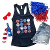 Simply Sage Market Women's Stacked 4th Of July Smiley Faces Racerback Tank - 2 of 2