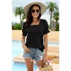 Summer Tops for Women Square Neck T Shirts Casual Tees Ruffle Trim Short Sleeve Blouses 2025 Fashion - 2 of 4