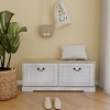 KWPZQEB Shoe Storage Bench with Flip Drawer & Adjustable Shelf, Shoe Organizer with Padded Seat Cushion, Small Shoe Cabinet for Entryway, Hallway - 2 of 4