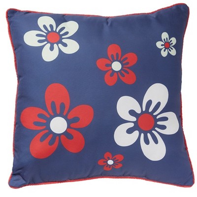 Floral Check Accent Pillow