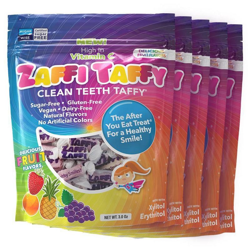 Zaffi Taffy Sugar Free Chewy Candy - 3oz/5pk, 1 of 9