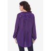 Roaman's Women's Plus Size Sequin Floral Tunic - 3 of 4