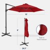 Best Choice Products 10ft 360° Rotating Cantilever Easy Auto Open Patio Umbrella w/ Solar LED Lights - 2 of 4