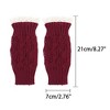 INSPIRE CHIC Women's Knit Lacework Wrist Thumb Hole Half Finger Sleeves Gloves for Christmas Windproof 1 Pair - 2 of 4