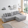 GlasFlength L Shaped Sofas Modern Sofa with Comfortable Seating for Living Room or Lounge Area Gray,111”*22”*33" - 3 of 4