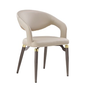 Modern Unique Design Dining Chairs Set of 2, Beige,20.06"D x 17.93"W x 33.06"H - 1 of 4