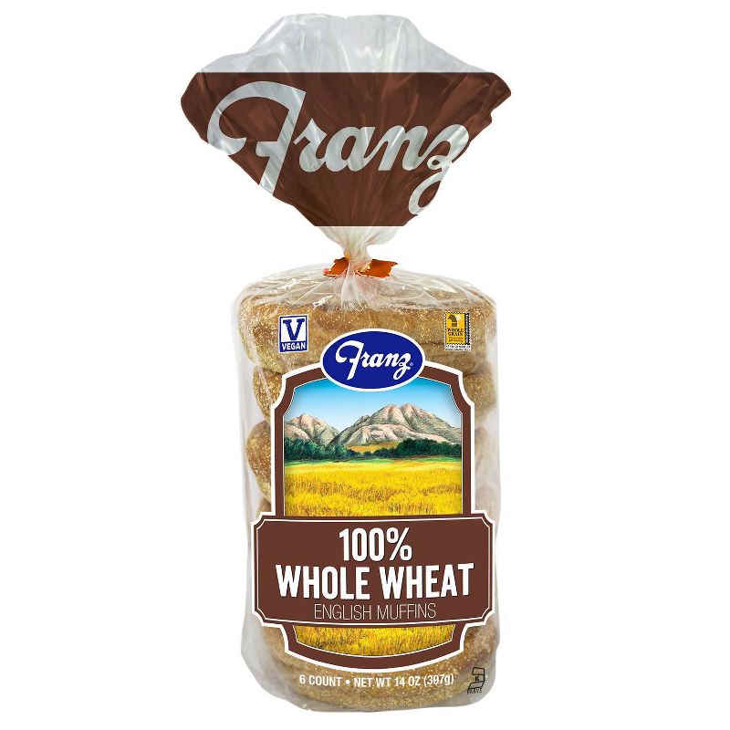Franz Vegan 100% Whole Wheat English Muffins - 14oz/6ct, 2 of 5