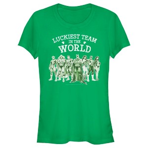 Juniors Womens Justice League St. Patrick's Day Luckiest Team in the World T-Shirt - 1 of 4