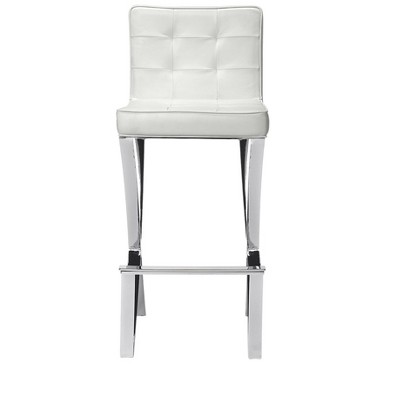 HomeRoots 29" Off-white And Silver Iron Bar Chair