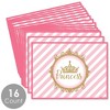 Big Dot of Happiness Little Princess Crown - Party Table Decorations - Pink and Gold Princess Baby Shower or Birthday Party Placemats - Set of 16 - 3 of 4