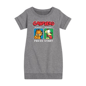 - Garfield - Garfield Odie Game On Graphic Short Sleeve Fleece Dress - 1 of 4
