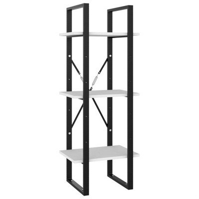 vidaXL 3-Tier Book Cabinet White 15.7"x11.8"x41.3" Chipboard