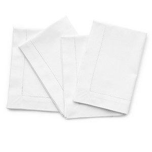 Solino Home Cotton and Linen Hemstitch Dinner Napkins - 1 of 4