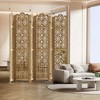 PexFix Carved Room Divider Folding Screen Room Divider with Copper Coin Pattern for Home Office Garden Terrace Paulownia Wood - 2 of 4