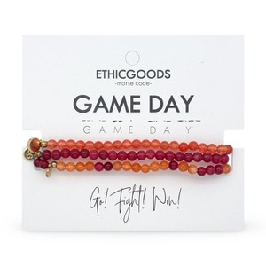 Morse Code Game Day Stacker Bracelets: Maroon & Orange | ETHICGOODS - 1 of 4