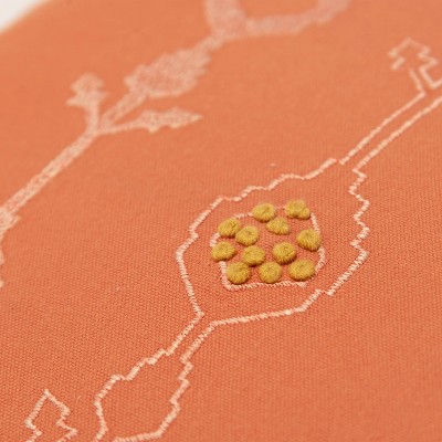 20"x20" Orange Embroidered Cotton Square Throw Pillow