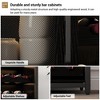 WATARRAN Coffee Bar Cabinet with Wine Rack and Glass Holder, Kitchen Sideboard Buffet Cabinet with Wine Rack Storage - 2 of 4