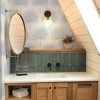 Tempaper & Co. 28 sq ft Stamped Palm Peel and Stick Blue Wallpaper Blue - 3 of 4